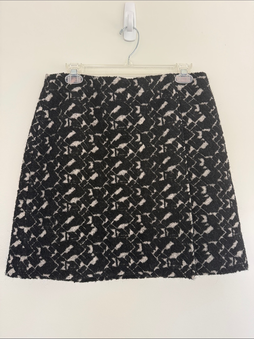 Canvas by Lands' End Heavy Tweed Wool Blend A-Line Skirt, 10